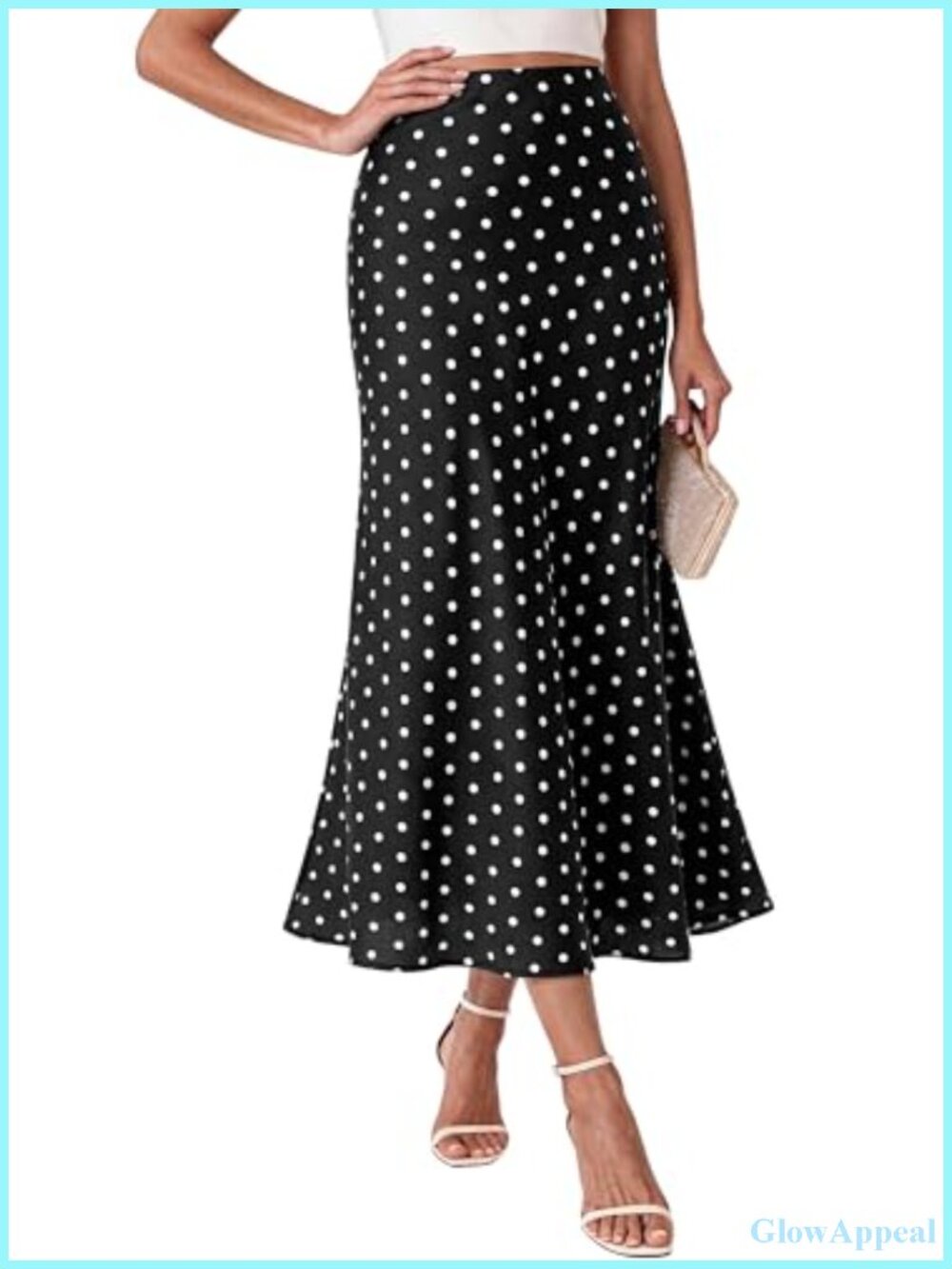 Satin Silk-Like A-Line High Waist Midi Skirt for Women